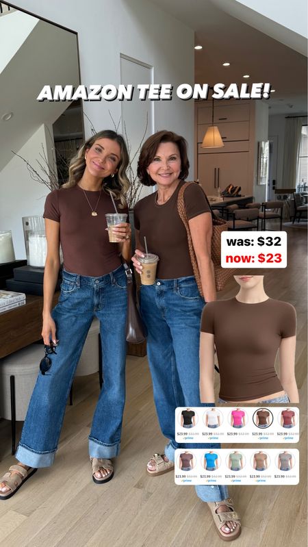 Brown cropped tee from Amazon on sale for only $23!! A must have closet staple. Wearing size small 

#LTKfindsunder50 #LTKsalealert #LTKfindsunder100