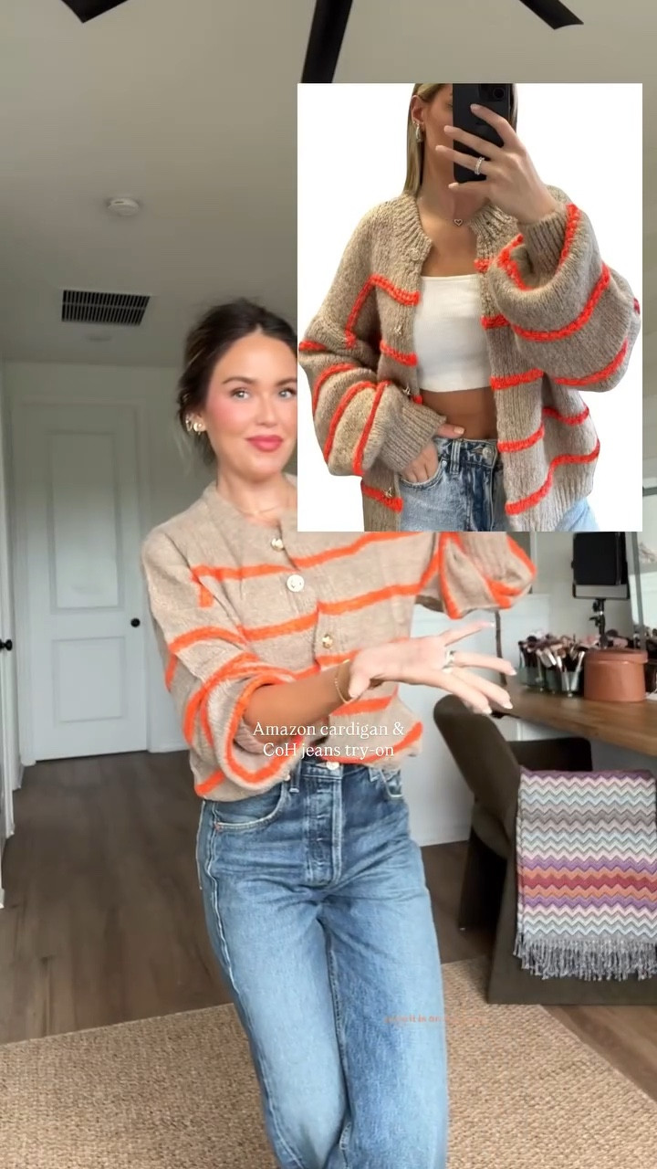 Comment SHOP below to receive a DM with the link to this post on my LTK ⬇ https://liketk.it/5oLQz 

Jeans & a cardigan outfit foreva 💘 currently have this fluffing outside in the humidity to see if the oranges pops out like the pic on Amazon 

Im wearing:
@gap women’s favorite tank top via @amazon - xs
@victoriassecret wireless bra 
@citizensofhumanity citizens of humanity Ayla baggy cuffed jeans (size 24 bc they run huge) 
@amazonfashion Amazon cardigan in a size medium (a small prob would’ve been better, but wasn’t sure how it would fit)

#LTKFindsUnder50 #LTKStyleTip #LTKBeauty