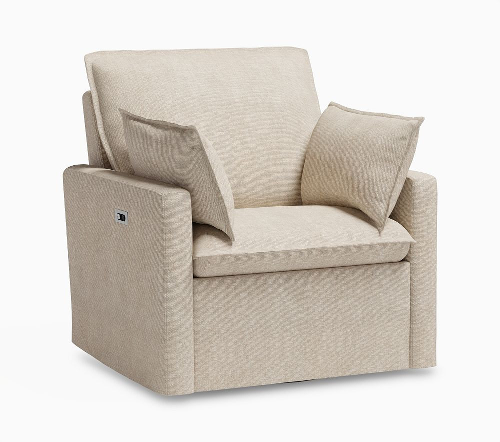 Paxton Pillow Relaxed Swivel Glider Recliner | Pottery Barn Kids
