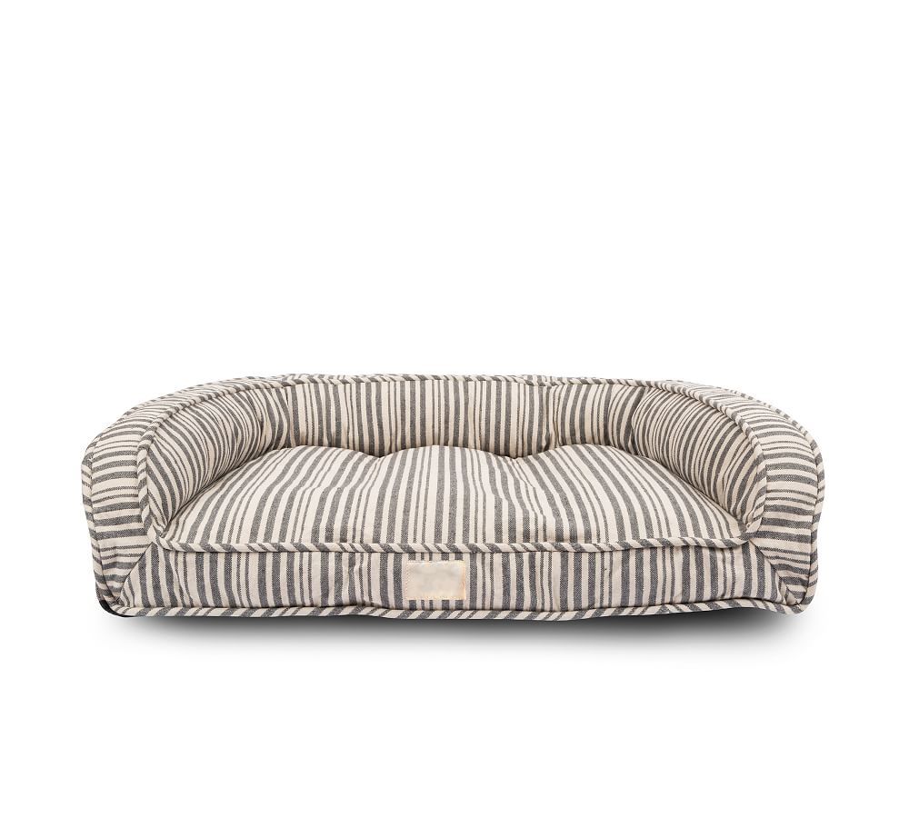 Harry Barker Striped Lounger Pet Bed, Slate Gray, Medium | Pottery Barn (US)