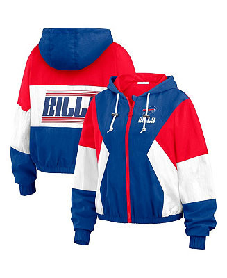 Women's Royal Buffalo Bills Color Block Full-Zip Windbreaker Jacket | Macy's