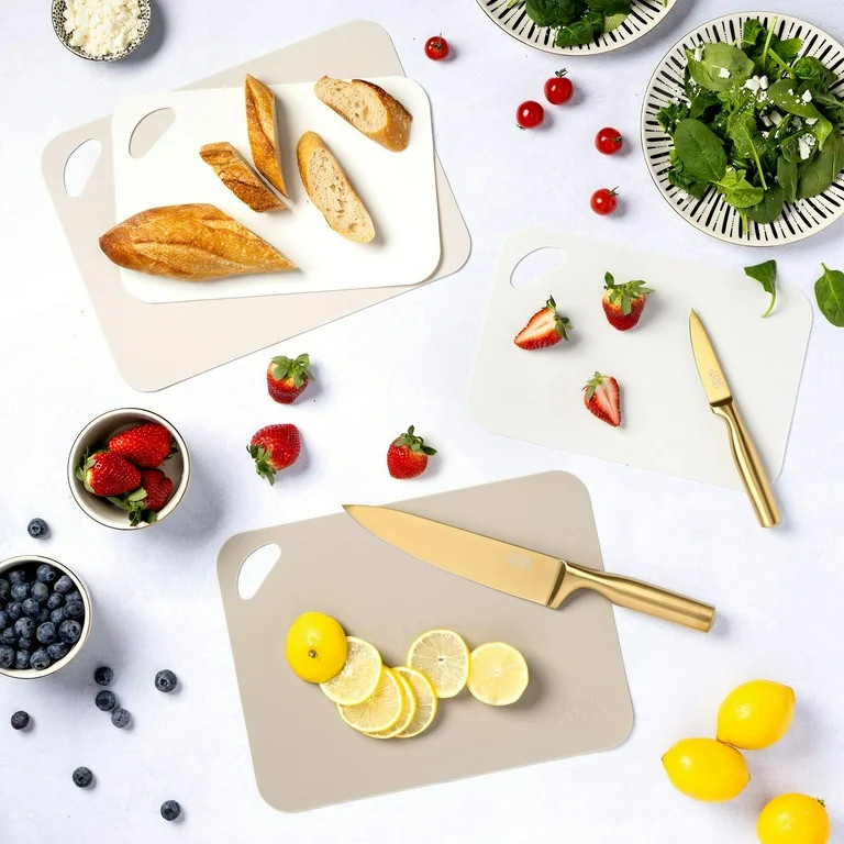 Thyme & Table 4-Piece Poly Cutting Mats SM 7.5"x11.4", MD 9.8"x13.4" - Cream | Walmart (US)
