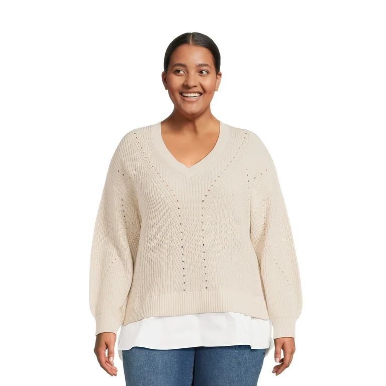 Terra & Sky Women's Plus Size Shaker Knit Sweater | Walmart (US)