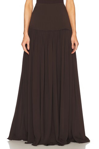 Diaphanous Maxi Skirt in Coffee | Revolve Clothing (Global)