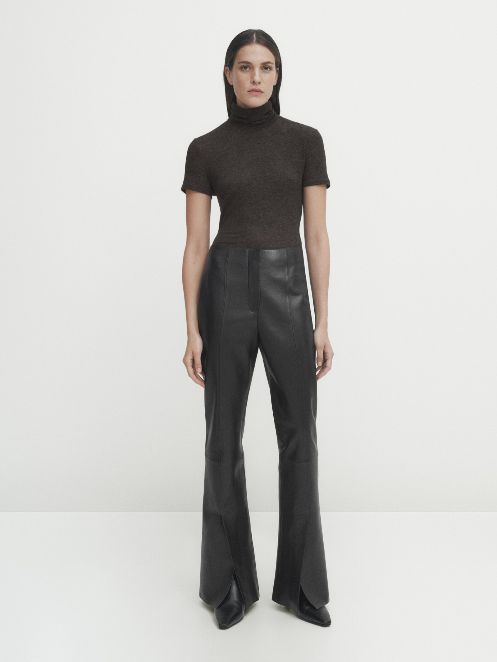 Shirt aus Lyocellmischung mit Stehkragen | Massimo Dutti DE