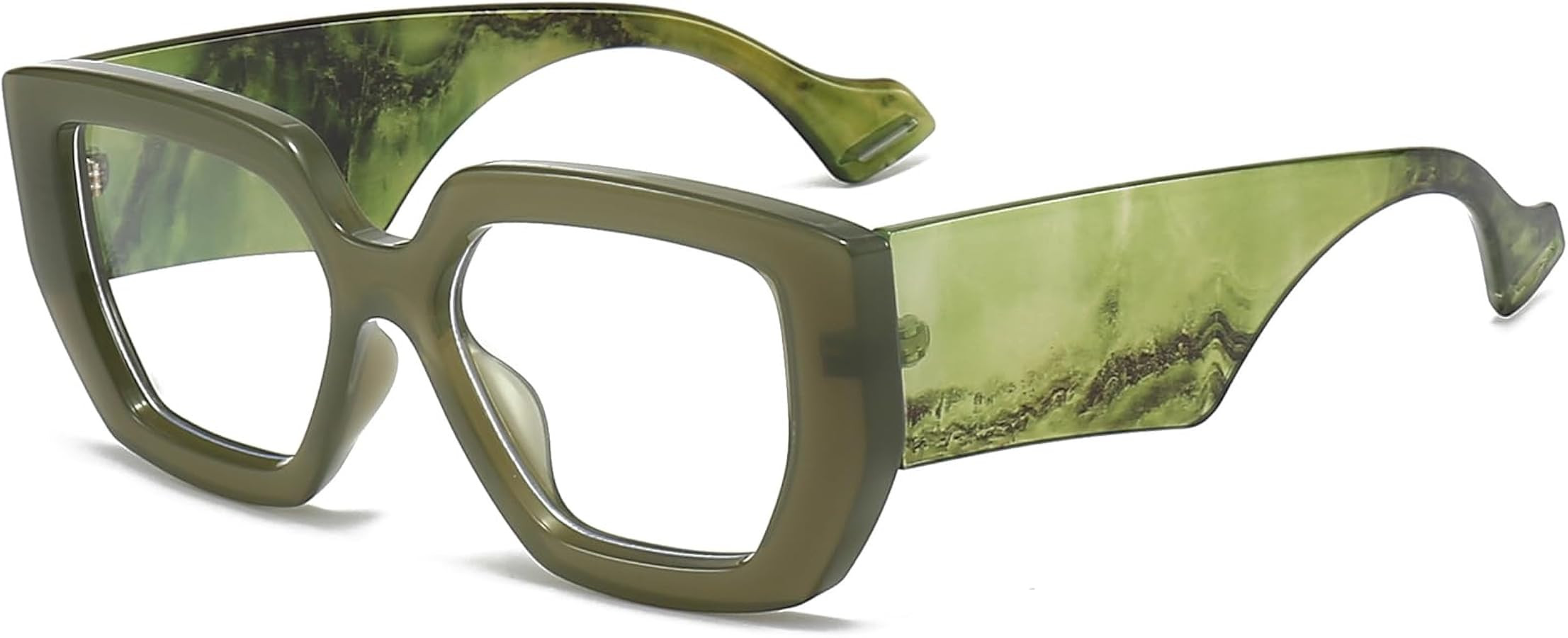 AIEYEZO Thick Frame Blue Light Glasses Men Women, Fashion Square Computer Eyeglass Anti Eyestrain... | Amazon (US)