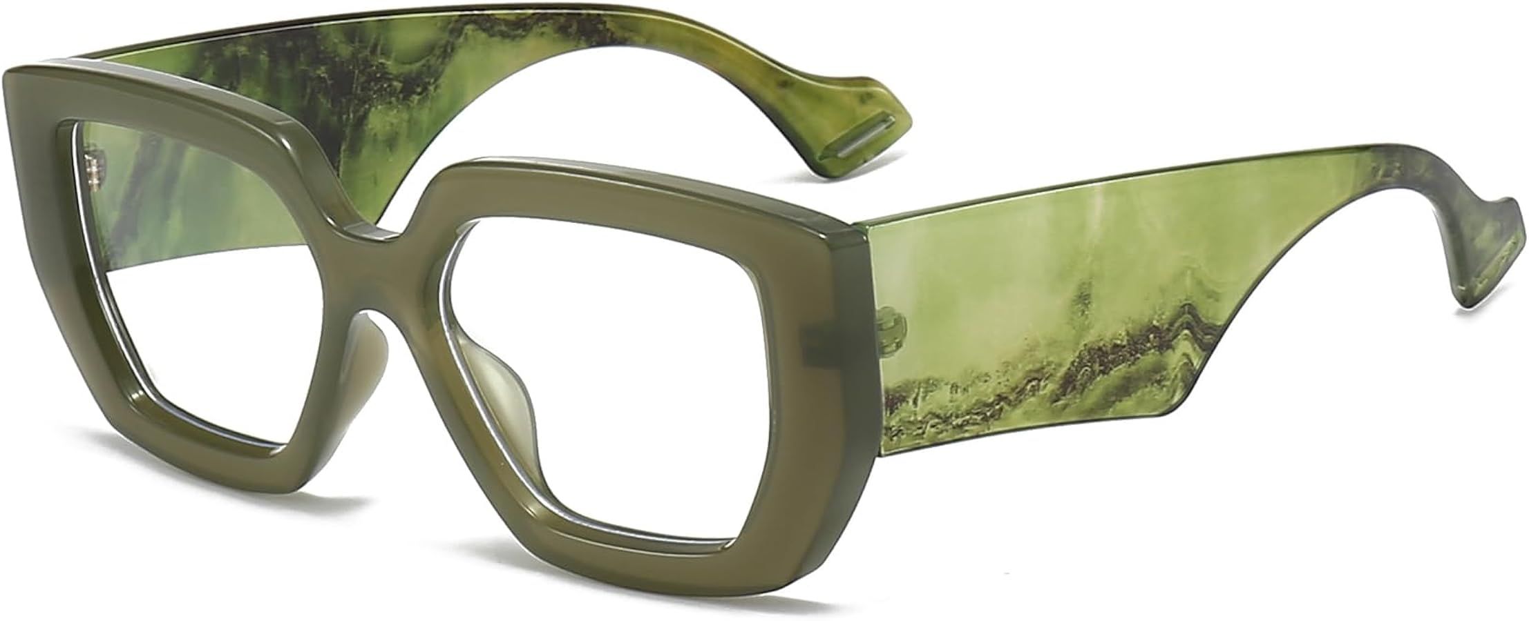 AIEYEZO Thick Frame Blue Light Glasses Men Women, Fashion Square Computer Eyeglass Anti Eyestrain... | Amazon (US)