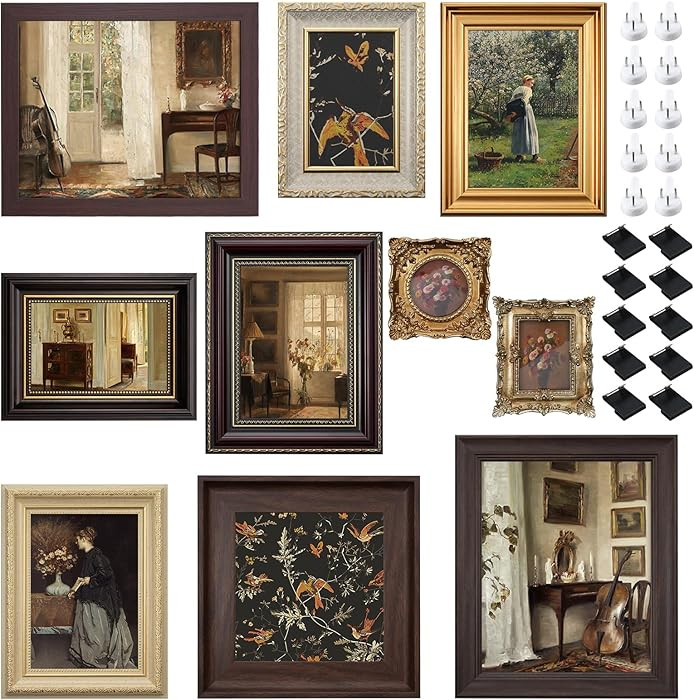 10 Pack Vintage Picture Frames for Wall or Tabletop Display Ornate Vintage Frames Gallery Wall Fr... | Amazon (US)