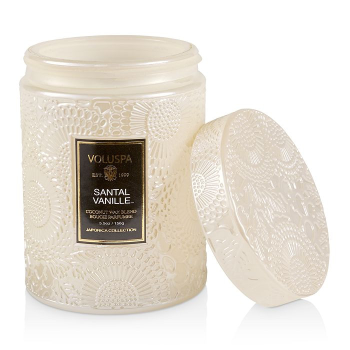 Santal Vanille Mini Tall Embossed Glass Jar Candle with Lid | Bloomingdale's (US)