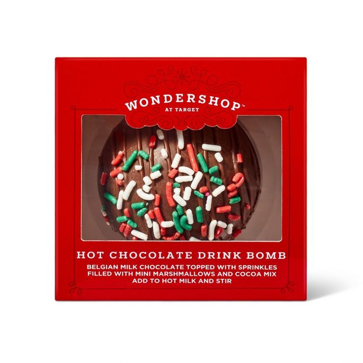 Belgian Hot Chocolate Bomb Milk Chocolate With Red &#38; Green Sprinkles - Wondershop&#8482; | Target