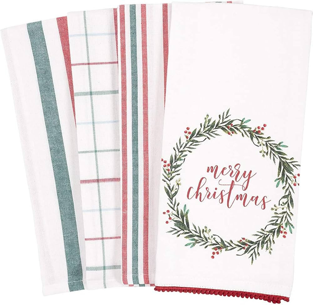 KAF Home Kitchen Holiday Digitally Printed Dish Towel Set of 4, 100-Percent Cotton, 18 x 28-inch ... | Amazon (US)