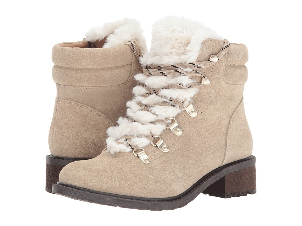 Sam Edelman - Darrah 2 (Desert Sand/Off-White Velutto Suede Leather/Salomon Fur) Women's Lace-up Boots | Zappos