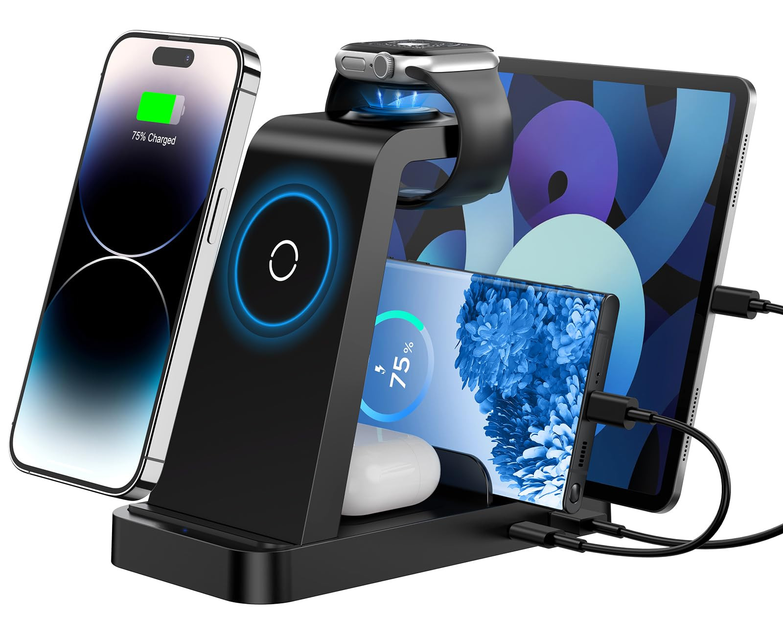 Wireless Charger for iPhone - 5 in 1 Charging Station for Multiple Devices Apple: Fast Wireless C... | Amazon (US)