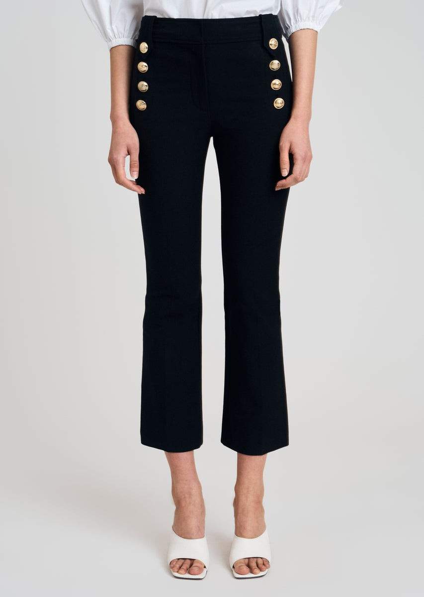 Robertson Crop Flare Trousers - Black | Derek Lam