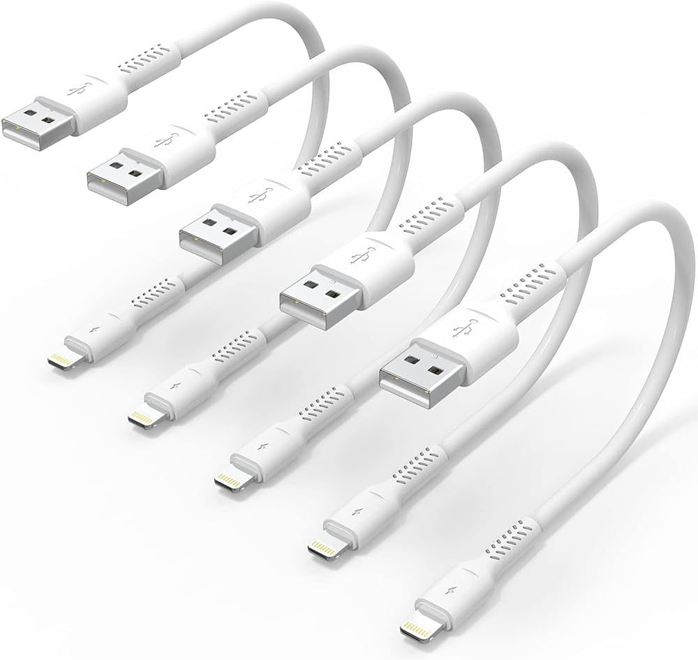 6 inch iPhone Charge Cable Short, 0.5ft 5Pack USB to Lightning Cord for Fast Charging Stations Co... | Amazon (US)