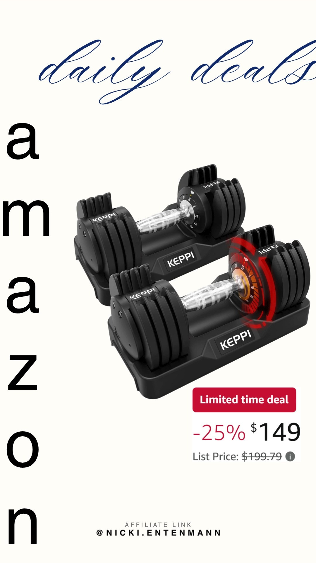 Level up your home workouts with Keppi Adjustable Dumbbells Set. Compact design lets you switch weights easily, saving space while delivering versatile strength training for every fitness routine with ease. #keppi #adjustabledumbbells #homeworkout #fitnessgear #strengthtraining #activehome #athleisure #gymstyle #shoppinghaul #modernliving 🏋️‍♂️💪✨ 

 #LTKActive #LTKHome #LTKSaleAlert