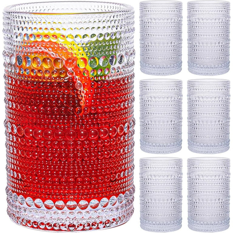 eleganttime 12 oz Vintage Bubble Textured Beverage Glasses (Set of 6) | Walmart (US)