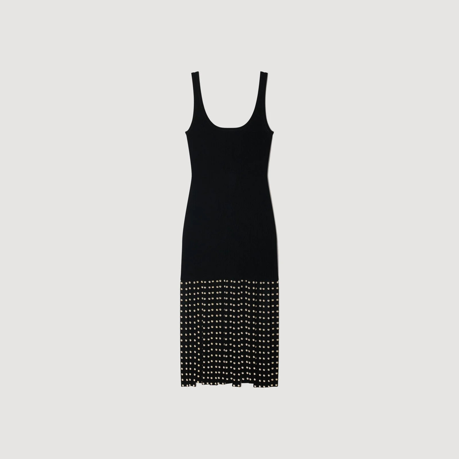 Fringed knit midi dress | Sandro US | Sandro-Paris US