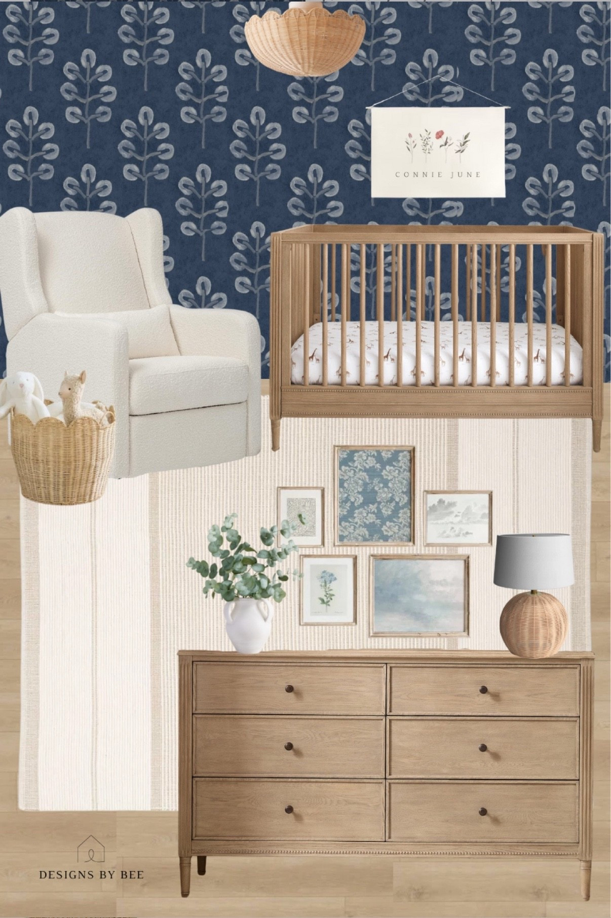 baby girl nursery - obsessed with this wallpaper 💙

#LTKBaby #LTKSummerEdit #LTKHome