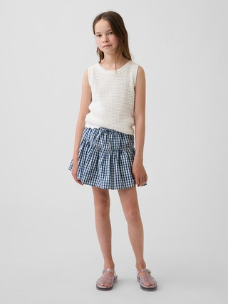 Kids Gingham Denim Tiered Skort | Gap (CA)