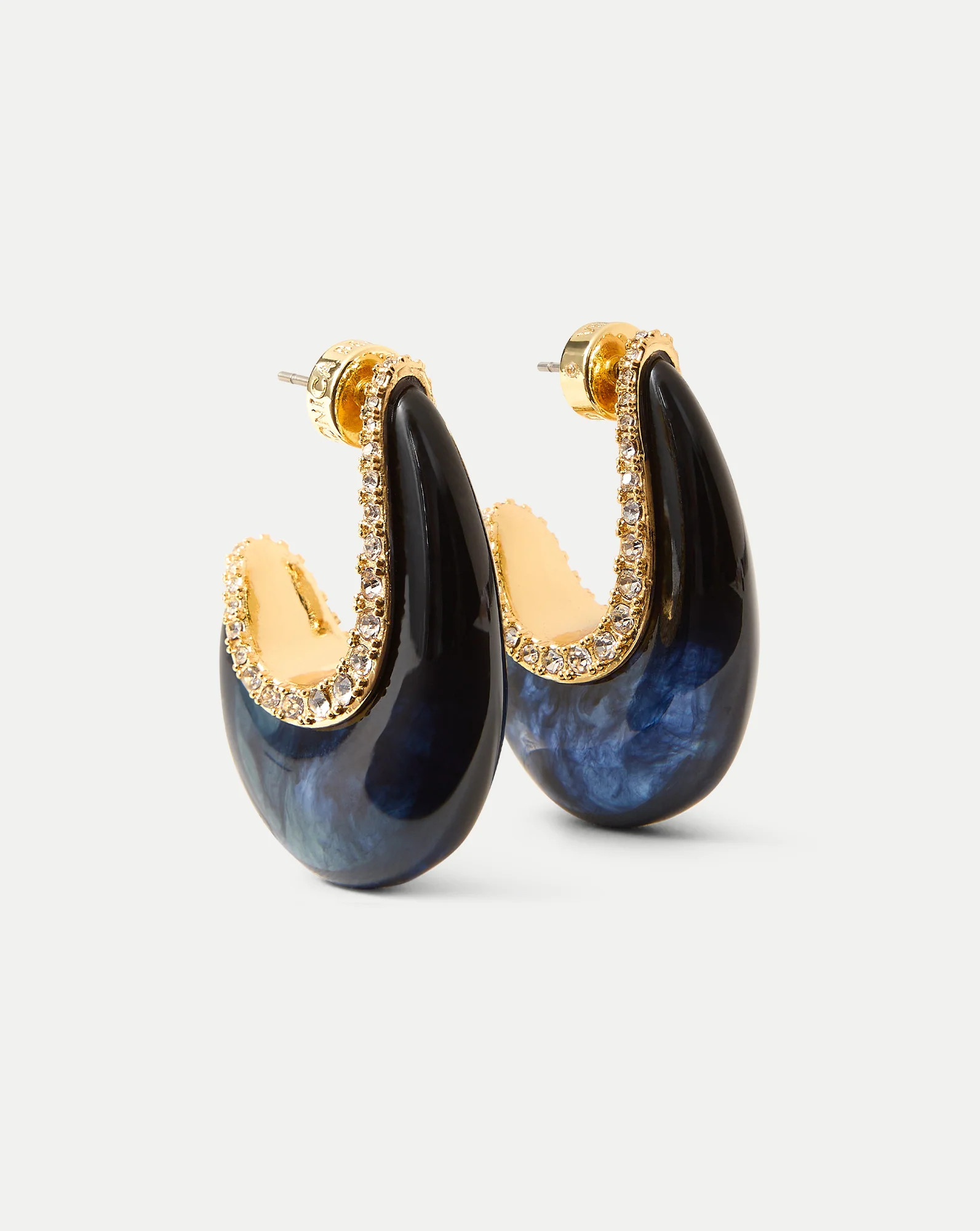 Resin J-Hoop Earring in Navy | Veronica Beard | Veronica Beard