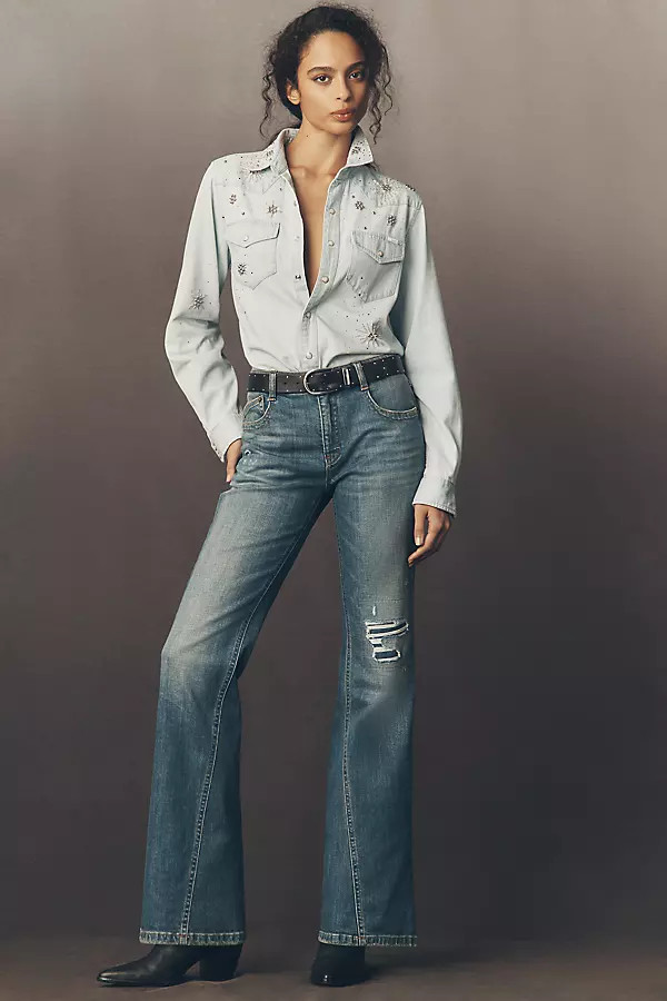 Essential Mid-Rise Flare Jeans | Anthropologie (US)