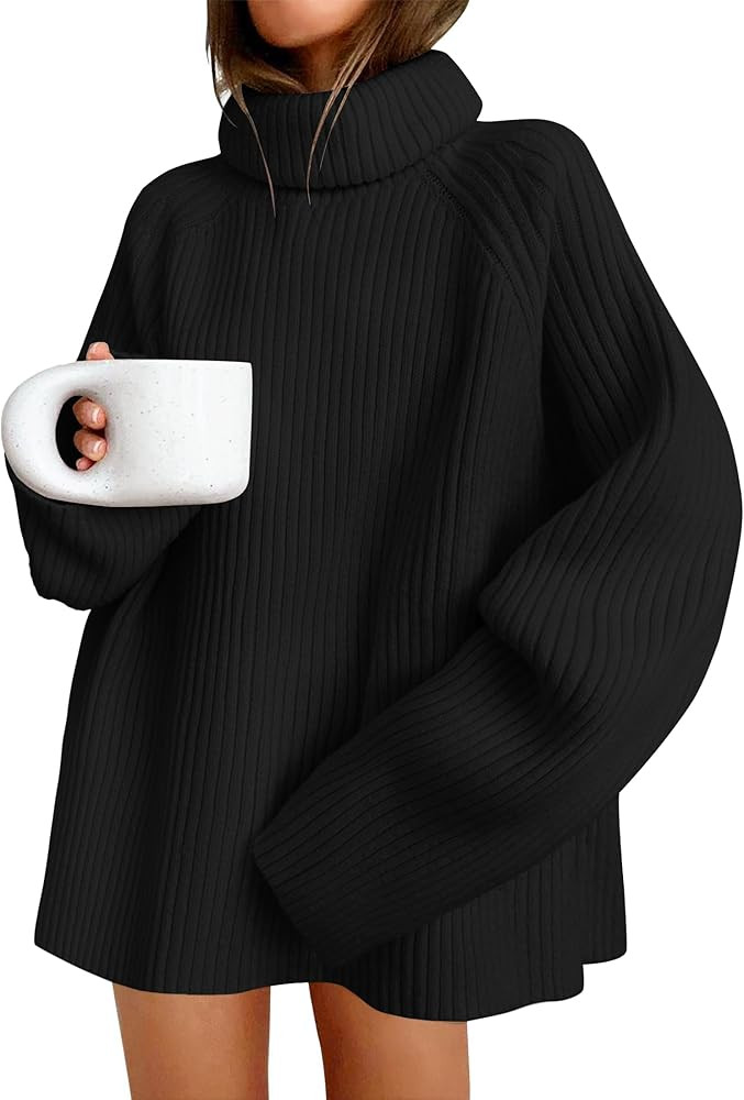 ZESICA Women's 2024 Winter Sweaters Oversized Turtleneck Long Sleeve Chunky Knitted Pullover Swea... | Amazon (US)