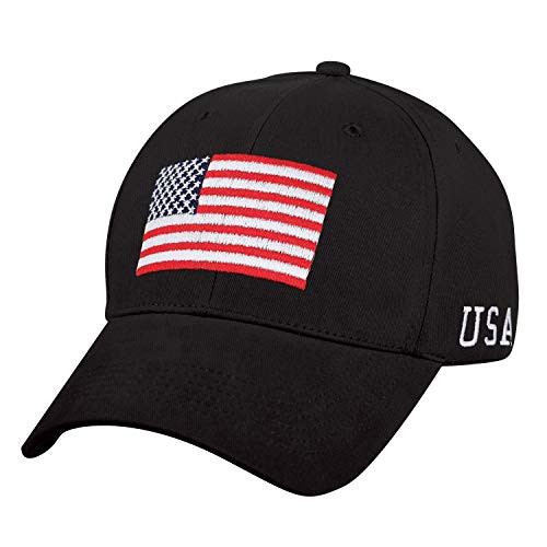 Rothco USA Flag Low Profile Cap - Patriotic Adjustable Baseball Cap with American Flag Embroidery - Black | Amazon (US)