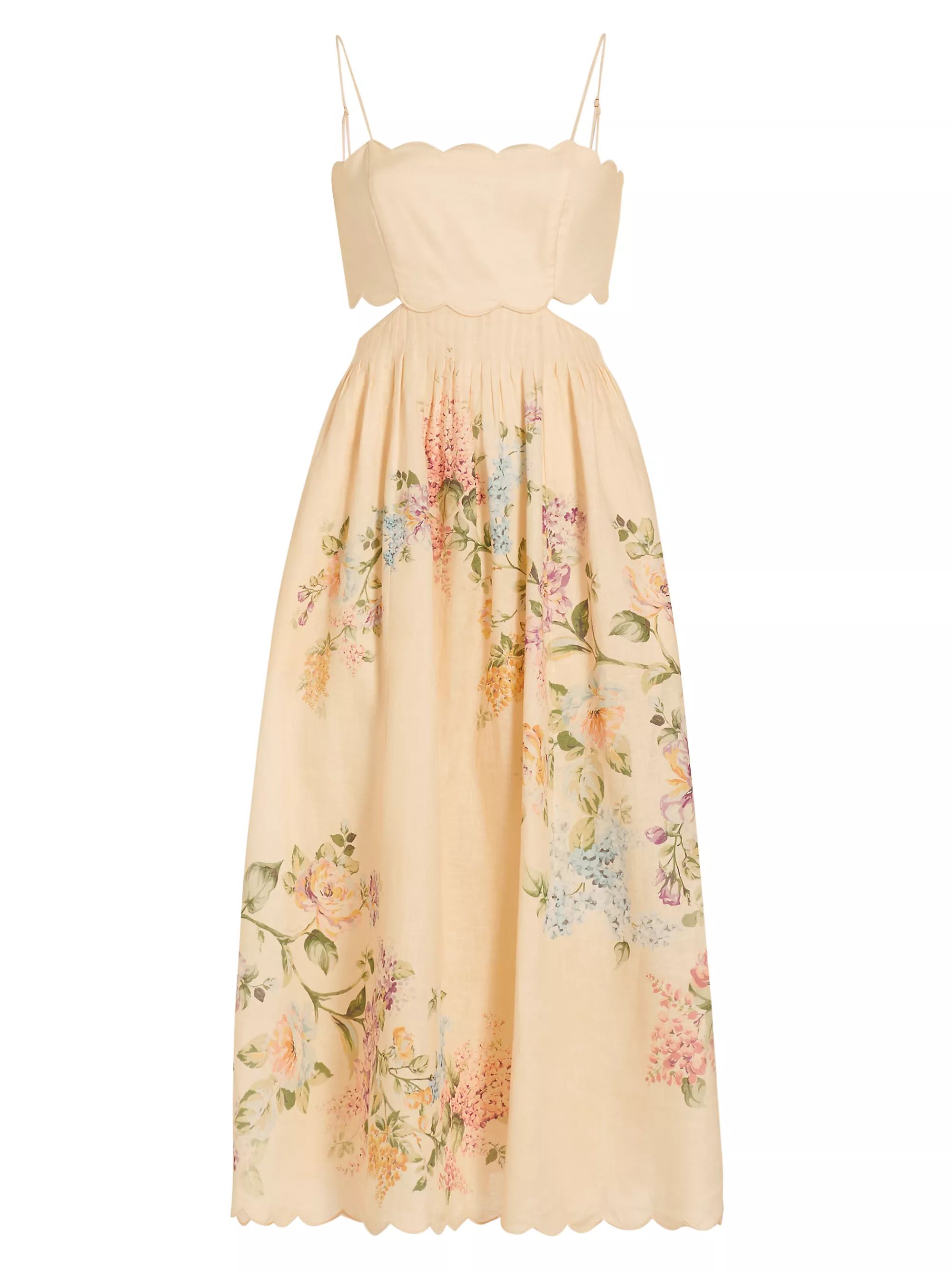 Halliday Floral Scallop Midi-Dress | Saks Fifth Avenue