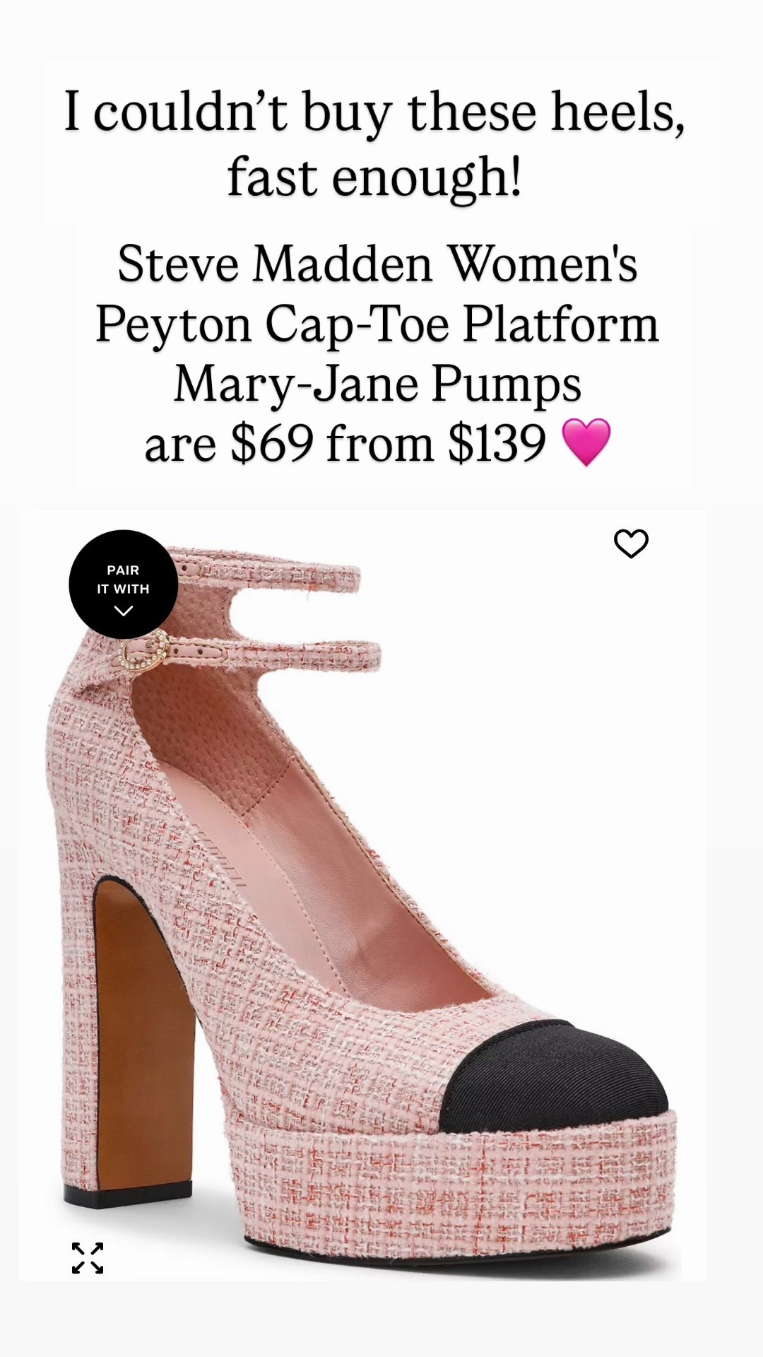 Women's Peyton Cap-Toe Platform Mary-Jane Pumps are $69 from $139

#LTKSaleAlert