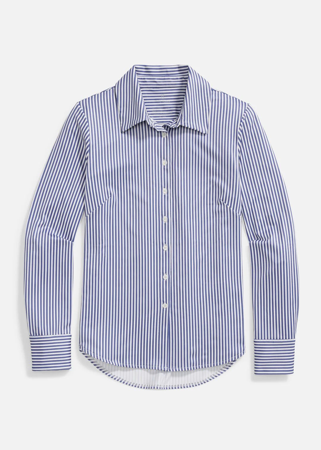 Beaufort Button Down in Luxe Stretch (Blue Pinstripe) | Dudley Stephens