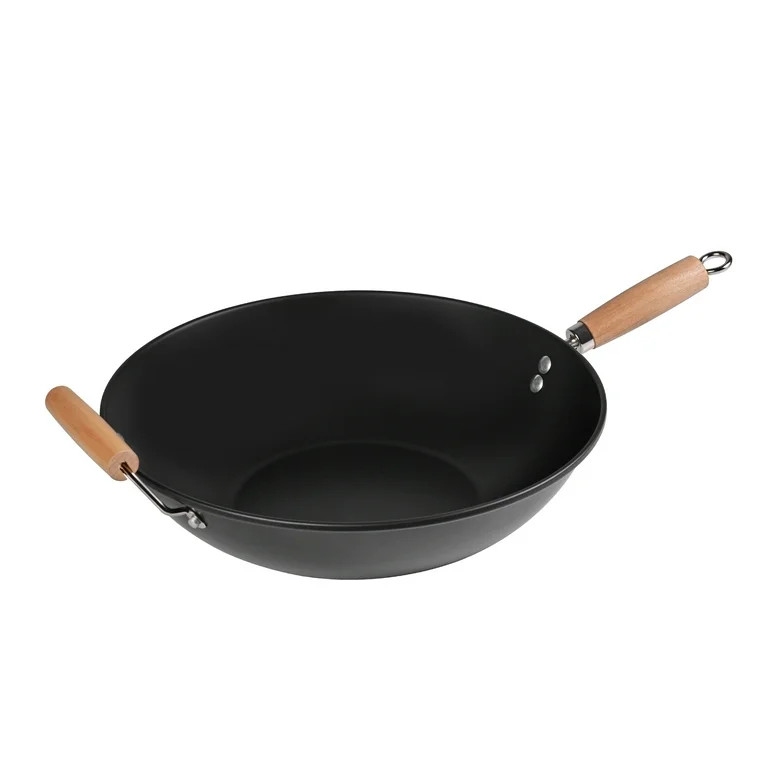 Mainstays Easy clean, hand wash recommended Carbon Steel, Non-Stick, NS Wok | Walmart (US)