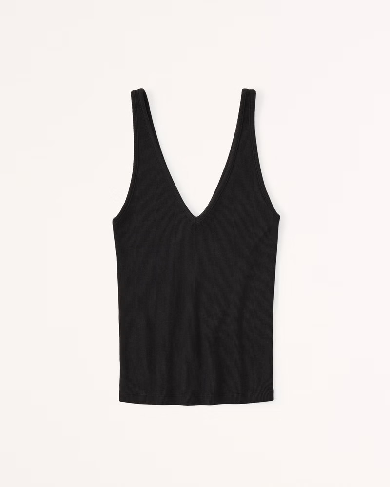 Essential Rib Tuckable V-Neck Tank | Abercrombie & Fitch (US)