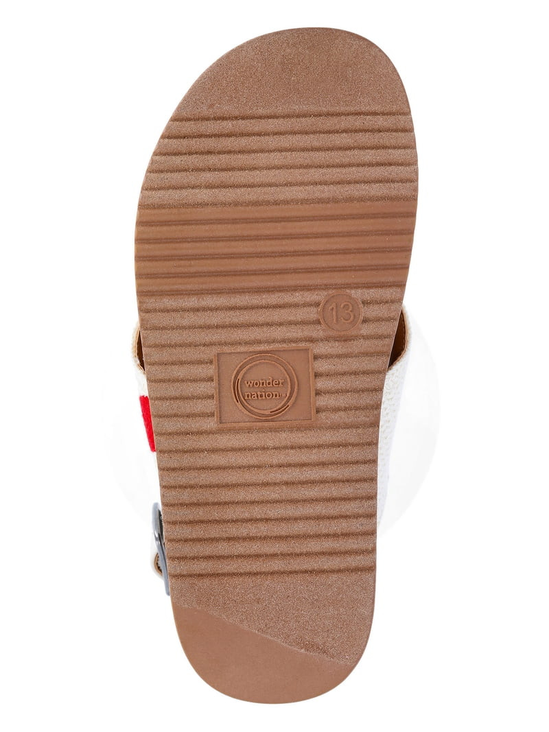 Wonder Nation Little and Big Girls Crossover Sandals | Walmart (US)