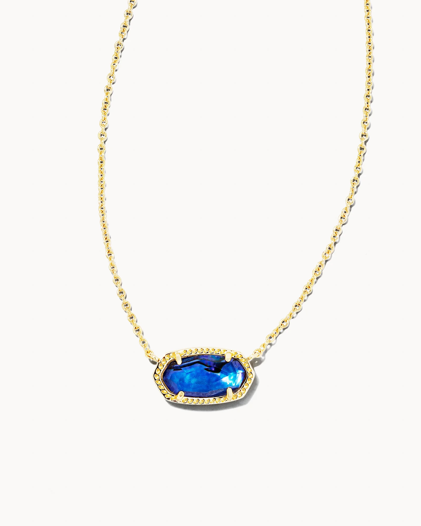 Elisa Gold Pendant Necklace in Navy Abalone | Kendra Scott