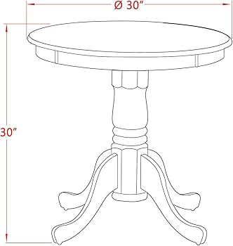East West Furniture EMT-MAH-TP Eden Dining Room Table - a Round kitchen Table Top with Pedestal B... | Amazon (US)
