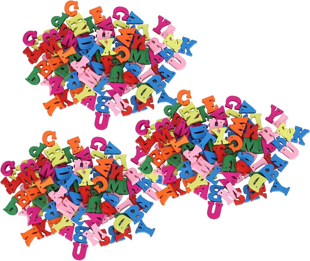 300Pcs Wooden Letters Assorted Colored Wooden Craft Letters Candy Colors Mixed Wooden Alphabet fo... | Amazon (US)