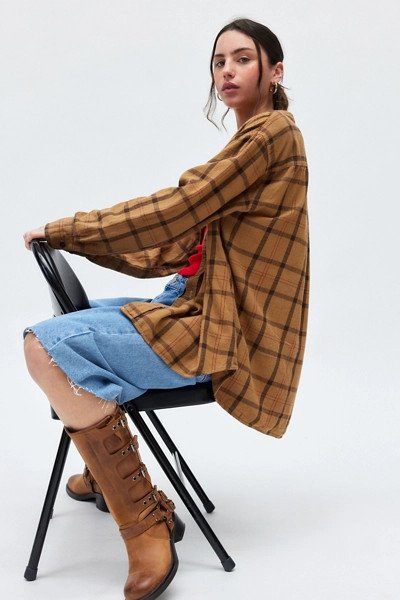 Urban Renewal Remade Overdyed Flannel Shirt | Urban Outfitters (US and RoW)