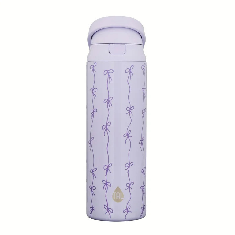 TAL Stainless Steel 2-in-1 Straw and Chug Water Bottle with Push Lid 24 fl oz, Purple Bows - Walm... | Walmart (US)