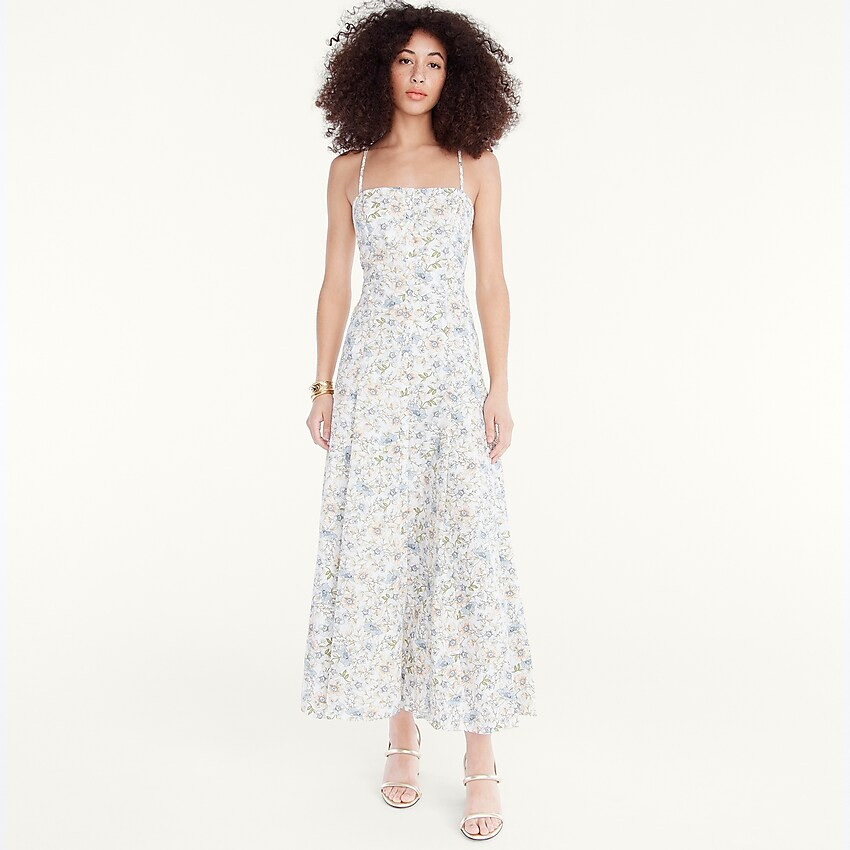 J.Crew: Button-down Cotton Poplin Dress In Floral Vines For Women | J. Crew US