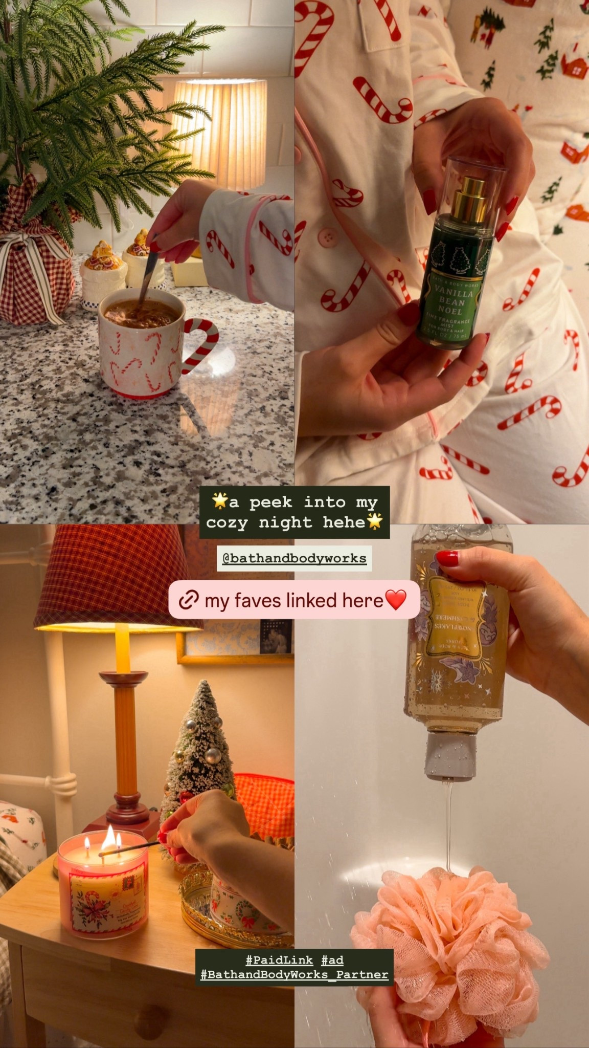 #BathandBodyWorks_Partner #PaidLink #ad I live for cozy holiday season nights🎄☕️🎀🕯️🧸 @bathandbodyworks 