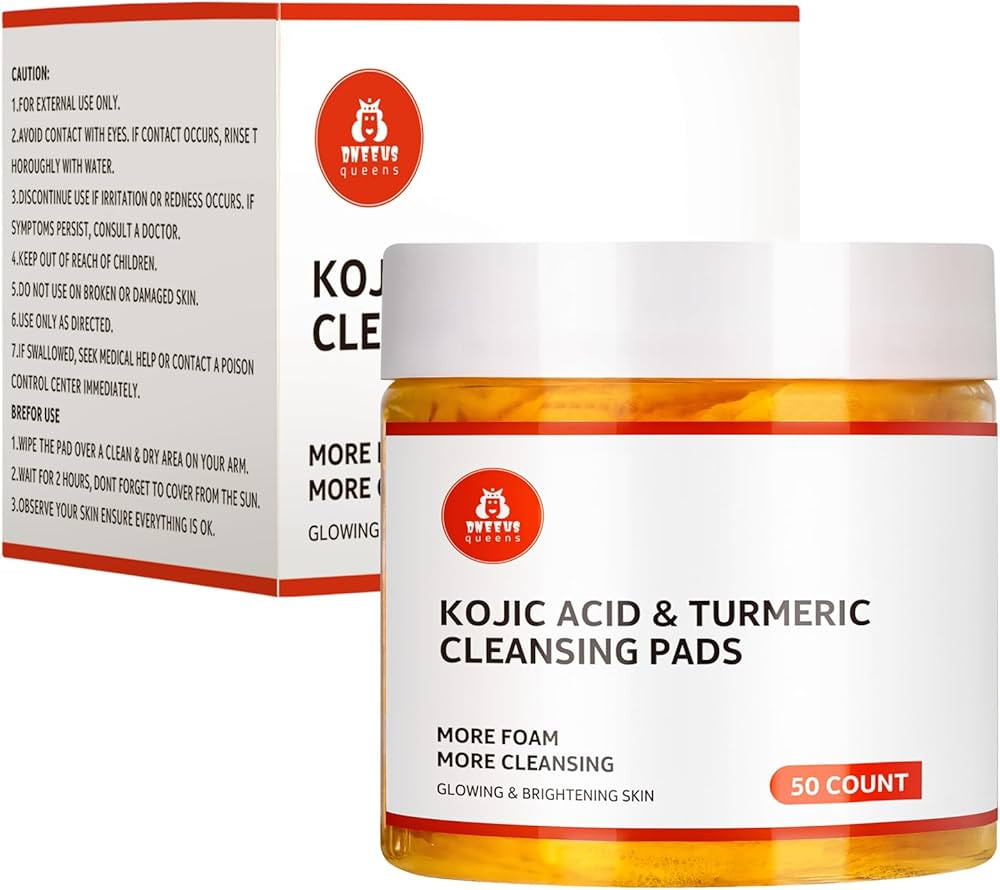 Turmeric Kojic Cleansing Pads for Face: Turmeric Exfoliating Face Scrub Pads - Deep Clean Pores -... | Amazon (US)