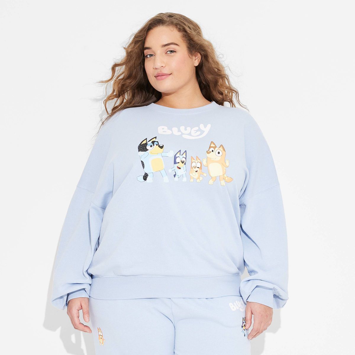 Women's Bluey Graphic Sweatshirt - Blue 1X | Target