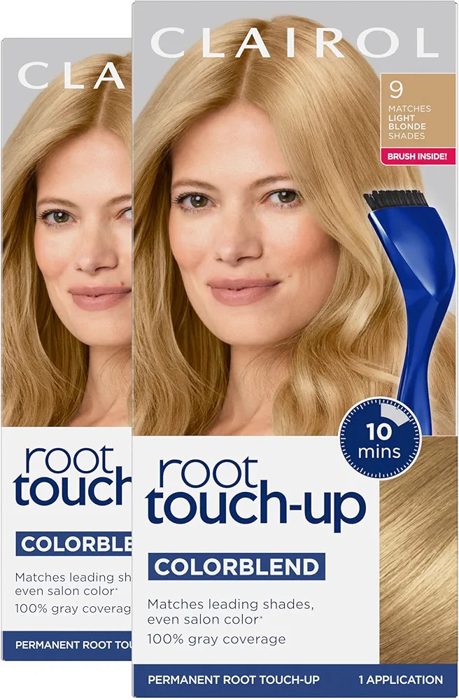 Clairol Root Touch-Up by Nice'n Easy Permanent Hair Dye, 9 Light Blonde Hair Color, Pack of 2 | Amazon (US)