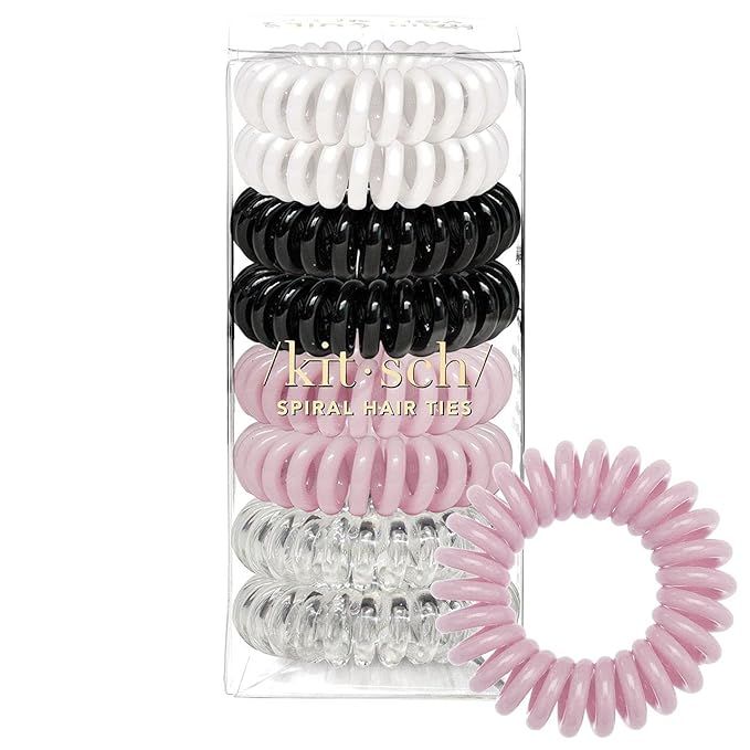 Kitsch Spiral Hair Ties for Women - Waterproof Ponytail Holders for Teens | Stylish Phone Cord Ti... | Amazon (US)