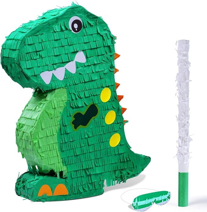 Dinosaur Pinata Bundle with a Blindfold and Bat (17x13x3 Inches), Perfect for Birthday Parties, A... | Amazon (US)