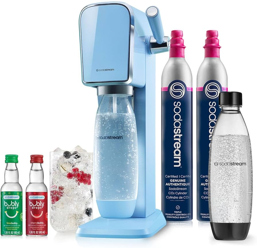 SodaStream Art Sparkling Water Maker Bundle (Misty Blue), with CO2, DWS Bottles, and Bubly Drops ... | Amazon (US)