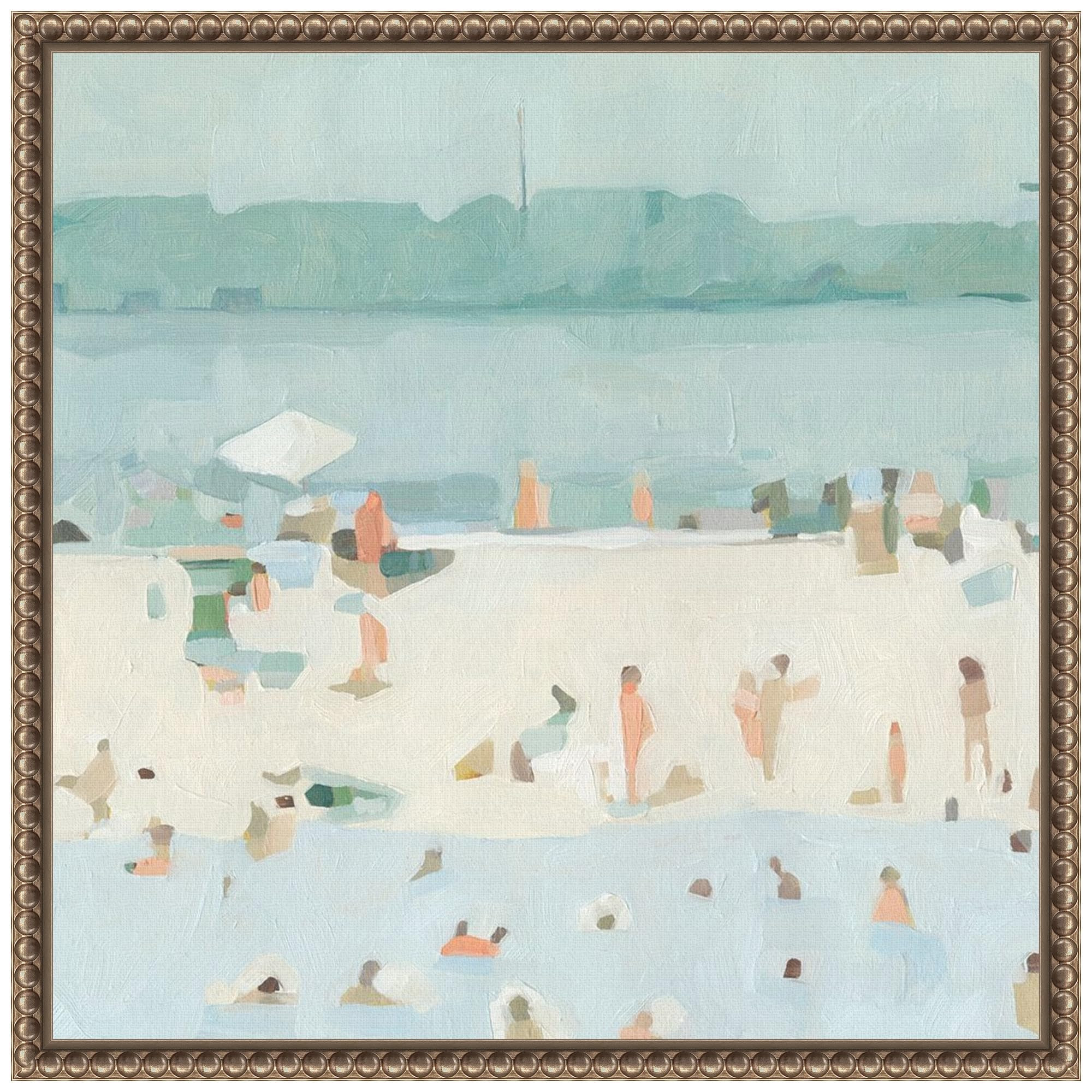 Amanti Art Framed Canvas Wall Art 16x16 Sea Glass Sandbar I by Emma Scarvey, Framed Wall Art Canv... | Amazon (US)