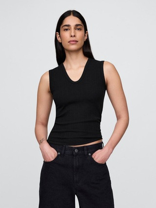 Sheer Modern Rib Tank Top | Gap (US)
