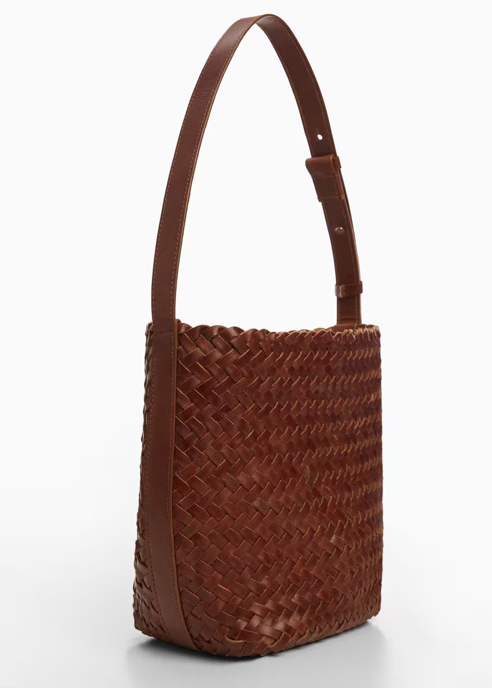Braided leather bag -  Women | Mango United Kingdom | MANGO (UK)